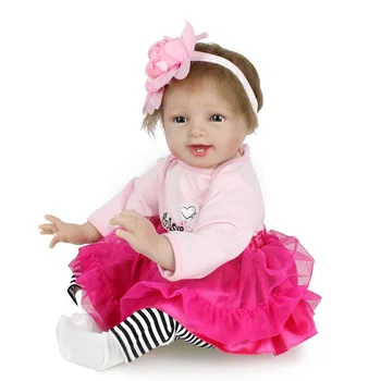 

NPKDOLL bebe reborn silicone reborn baby girl toys 22inch cloth body newborn babies alive princes toddler dolls gift
