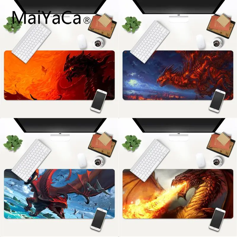 

MaiYaCa Non Slip PC Red Dragon DIY Design Pattern Game mousepad Gaming Mouse Pad Large Deak Mat 700x300mm for overwatch/cs go