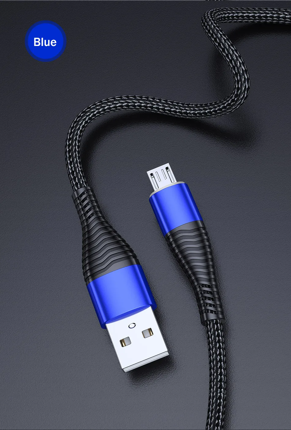 Кабель Micro USB REDNUT 1 м, 1 м, 3 А, нейлоновое быстрое зарядное устройство, провод Microusb для samsung, Xiaomi, Android, микро зарядное устройство для мобильных телефонов