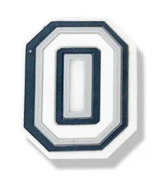 Single Letter 1Pcs Black White Alphabe Shoe charms Button Accessories Shoe DIY Decoration Wristband Kids X-mas Gift  Croc Jibz O