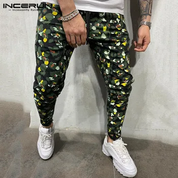 

INCERUN Autumn Fashion Men Leopard Printed Pencil Pants Casual Joker Trend Hip-hop Mens Stretch Elastic Trousers Joggers 2019