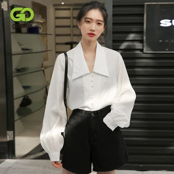 

GOPLUS Vintage Shirts Tops White Blouse Women Lantern Sleeve Blouses Korean Clothes Dames Shirt Blusas Mujer De Moda 2020 C10520