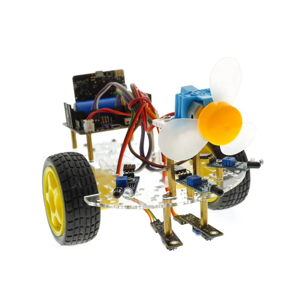  IR Remote Control Fire Fighting Obstacle Avoidance Smart Robot Car Kit For Micro:bit - 4000127644759