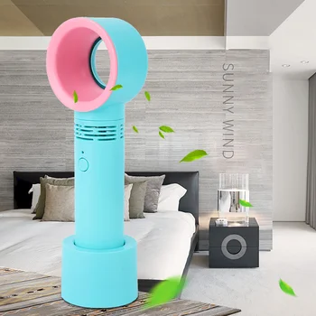 

Portable USB Rechargeable Bladeless Fan Handheld Mini Cooler No Leaf Handy Cooling Fan With 3 Fan Speed Level