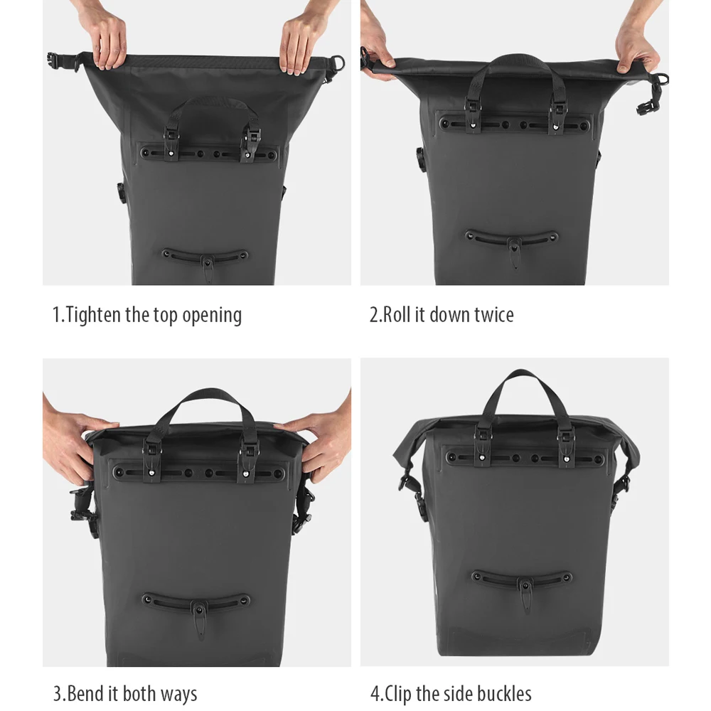 20L Bike Pannier Bag Bicycle Dry Back Rear Seat Trunk Bag Rack Pack Carrier  Full Waterproof - AliExpress