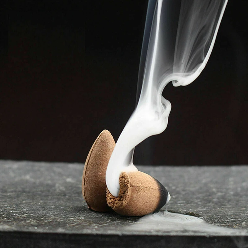 Rounded Waterfall Smoke Backflow Incense Burner Ceramic Holder+60 Cones