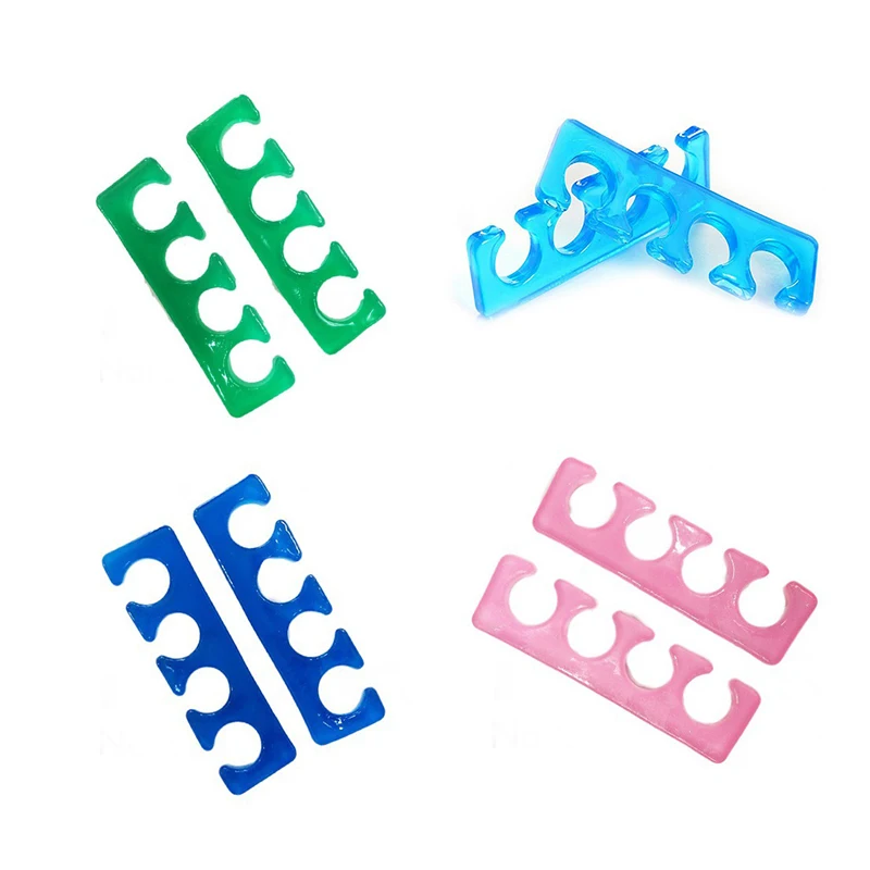 2Pcs  Silicone Soft Form Toe Separator  Finger Spacer Flexible Soft Silica For Manicure Pedicure Nail Tool Random Color  (7)