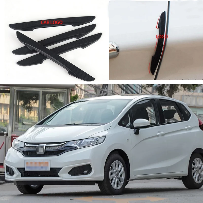 Для Honda Fit Автомобильная Боковая дверь Край Защита бампера отделка протектор ПВХ наклейки 4 шт