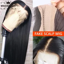 Искусственные парики для кожи головы, прямые парики из натуральных волос на кружеве для черных женщин, 180% плотность бразильских волос, парики из натуральных волос Remy Wiggins