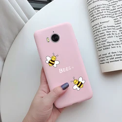 Cute Cartoon Silicone Phone Case - Soft Protective Back Cover for Huawei Y6 2017 (Pink)