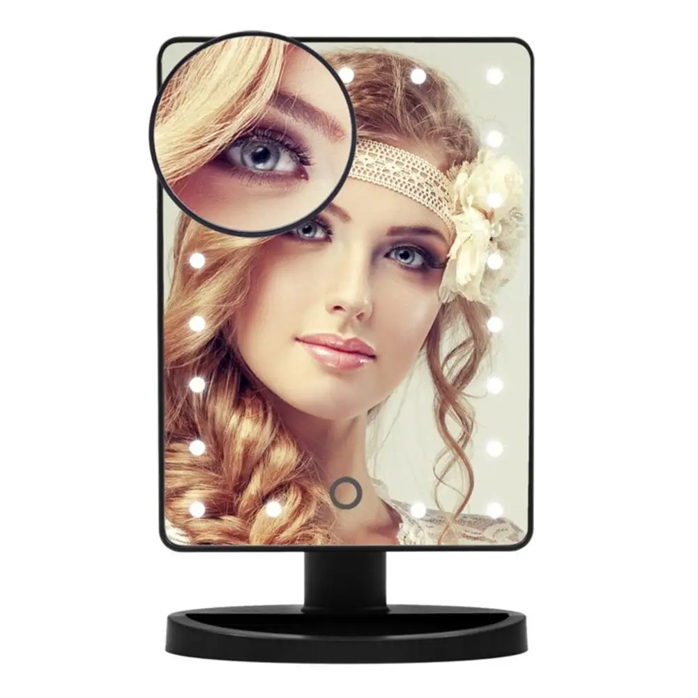

21LED Touch Sensitive Rectangle Magnifier 21 LED Lamp Desktop Cosmetic Beauty Mirror