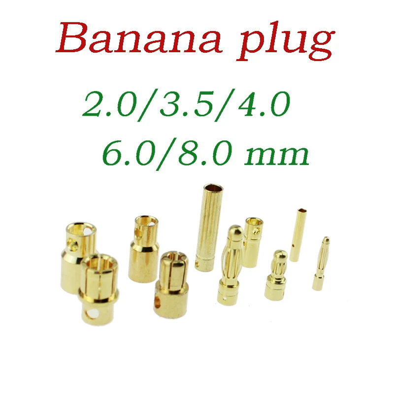 Bullet Banana Plug Connector 2mm 3.5mm 4mm 6mm 8mm Male Female For Rc
