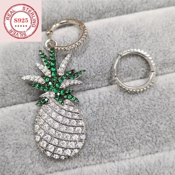 

TIF APN 925 Sterling Silver Stud Earrings,temperament wild pineapple asymmetrical personality,simple and stylish,classic ladies