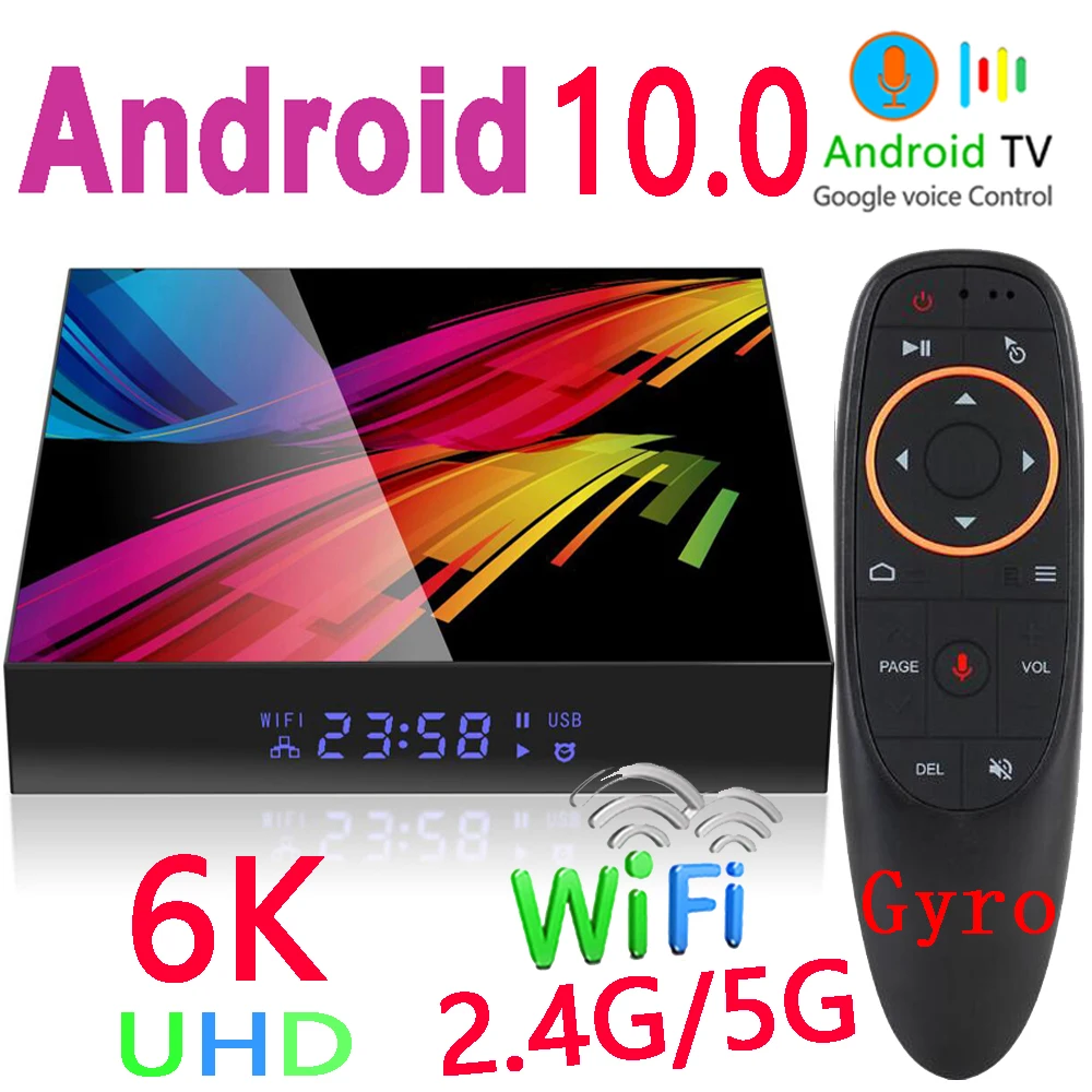 STUOTOP ST1 Smart TV Box Android 10.0 6K 3D Bluetooth Voice Assistant Wifi 2.4G & 5.8G High Performance Set Top Box Media Player