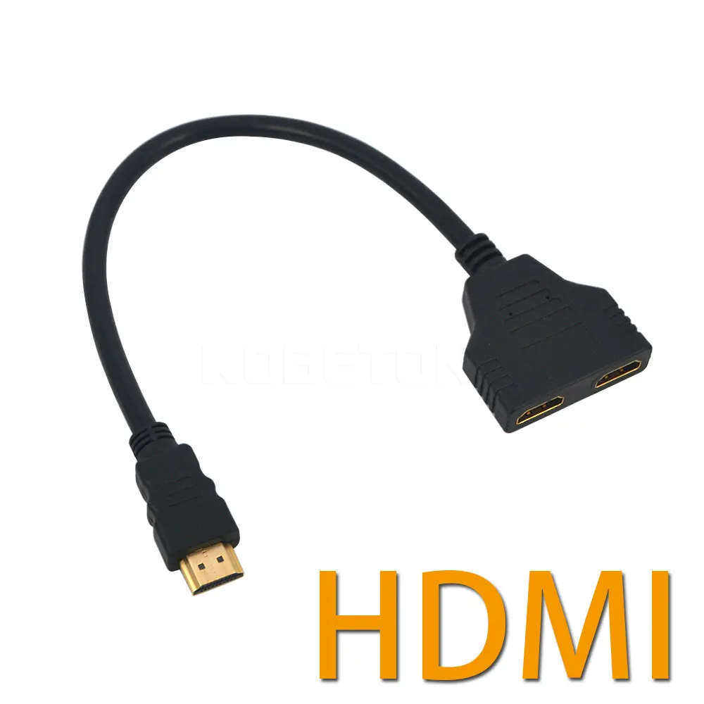 Kebidu Горячая 1 до 2 Переходник HDMI разветвитель мужчин и женщин сплиттер двойной сигнал адаптер Кабели-переходники для видео ТВ HD tv