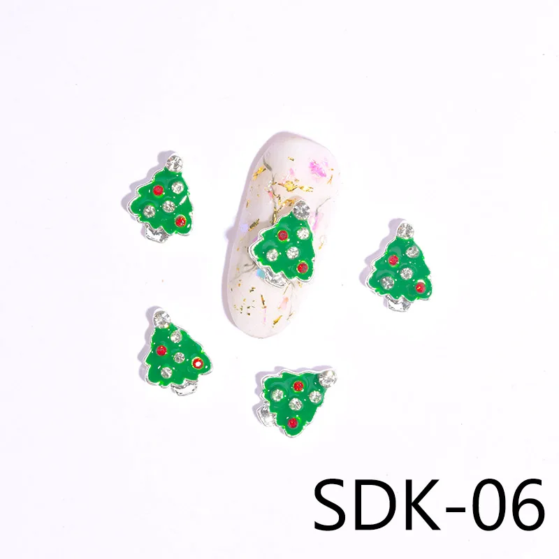 SDK06(5pcs) 5 шт/лот рождественский стиль сплав для дизайна ногтей украшения Санта Клаус-Снеговик-носки-олень-дерево-колокольчики-подарки аксессуары из сплава для самостоятельного изготовления SD2 - Цвет: SDK06(5pcs)
