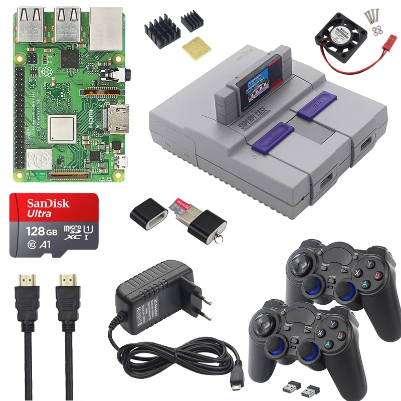 Power-Supply Nespi-Case Sd-Card Retroflag Raspberry Pi Cable 3b-Plus/pi Heatsink HD 