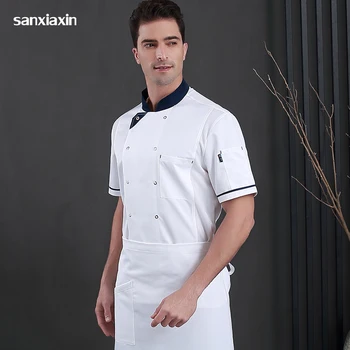 

Women and men chef uniform restaurant workwear Waitress Baked goods cooking hotel kitchen cooker jacket cake shop waiter shirts