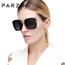 PARZIN черная квадратная оправа поляризованных солнцезащитных очков UV400 вождения Винтаж оттенков для Для женщин высокое качество солнцезащитные очки с аксессуары 9535