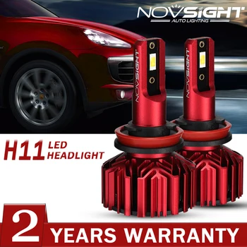 

NOVSIGHT 1Pair Car HeadLight H11/H8/H9 60W Lamps 6500K Headlights 10000LM IP68 White Lights LED Bulbs For Super Brightness