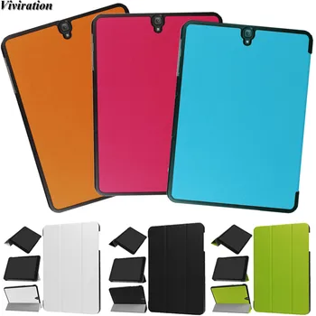 

Flexible PU Protective Cover Case For Samsung Galaxy Tab S3 T820 T825 9.7 Inch Slim Magnetic Flip 3 Folding Leather Tablet Cover