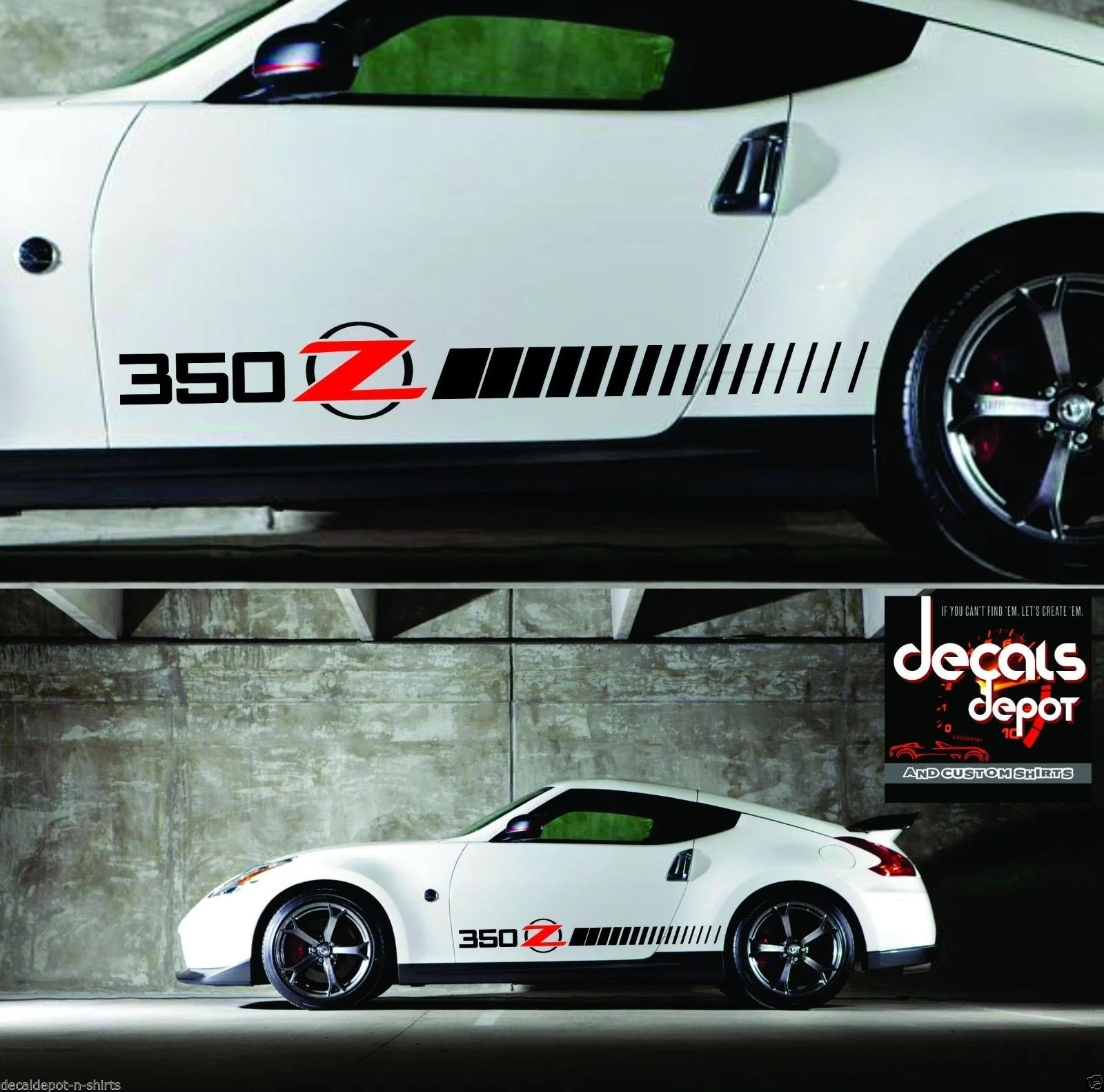 

For NISSAN 350Z or 370Z Rocker Panel Stripes Fits all Year Model, Message for MODEL