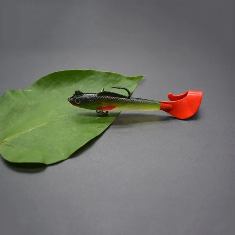 

3D Eyes Soft Lead Fishing Lures C-shape Tail Artificial Fishing Lure Double Hook Baits Ice Fishing Saltwater Freshwater