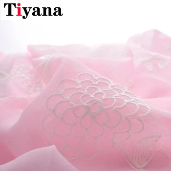 

Pink Pastoral Flowers Tulle Curtains For Living Room Bedroom Sheer Kitchen Curtain Window Treatment Screens Cortinas P015Z