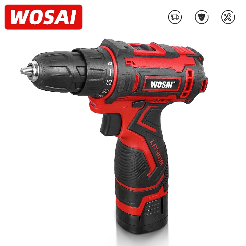 

WOSAI 16V Cordless Drill Electric Screwdriver Mini Wireless Power Driver DC Lithium-Ion Battery 3/8-Inch