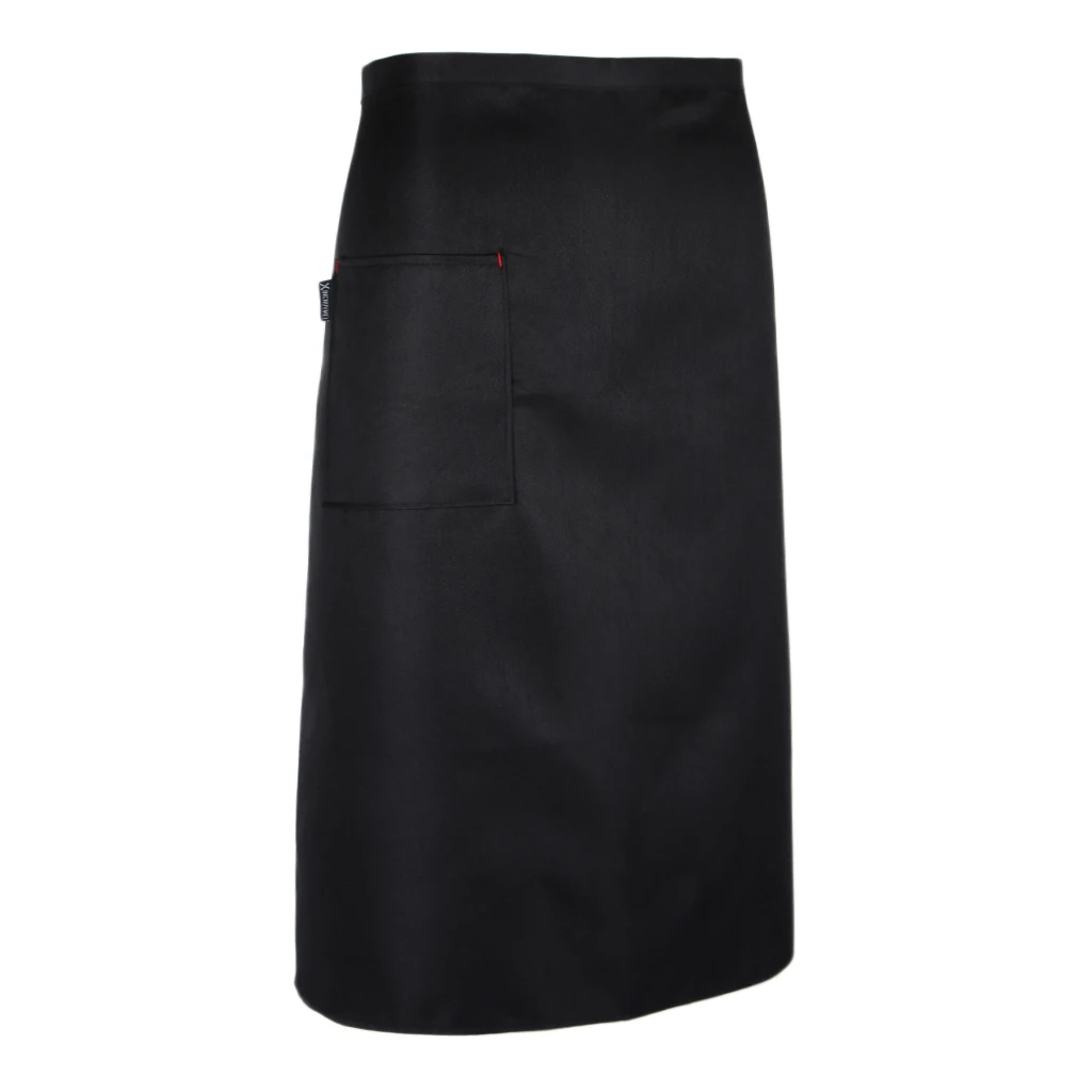 New Half Length Long Waist Kitchen Apron Catering Chefs Hotels Servers Uniforms - White/Black