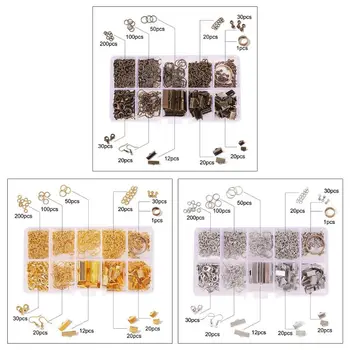 

Ring Clasp Tail Chain Clip Buckle Drop Set for DIY Necklace Earrings Key-chain Jewelry Making Materials