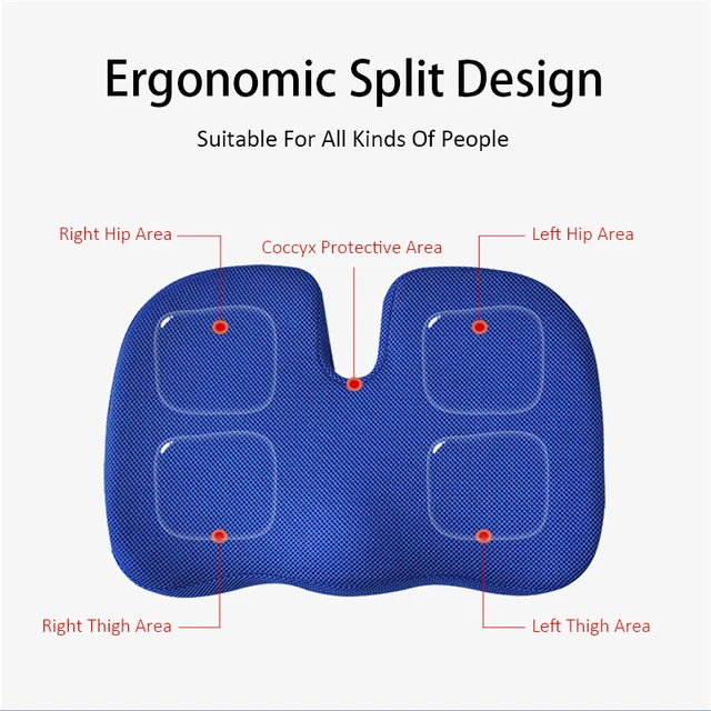 BDEUS Gel Orthopedic Memory Cushion Foam U Coccyx Travel Seat Massage Car Office Chair Protect Healthy Sitting Breathable Pillow 4