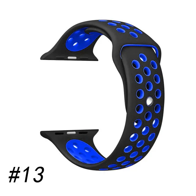 Мягкие часы ремешок для apple watch band 44 мм 40 мм ремешок для часов аpple watch iWatch 4/3/2/1, 42 мм, 38 мм, ремешок для часов запасной браслет ремешок - Цвет ремешка: Black blue