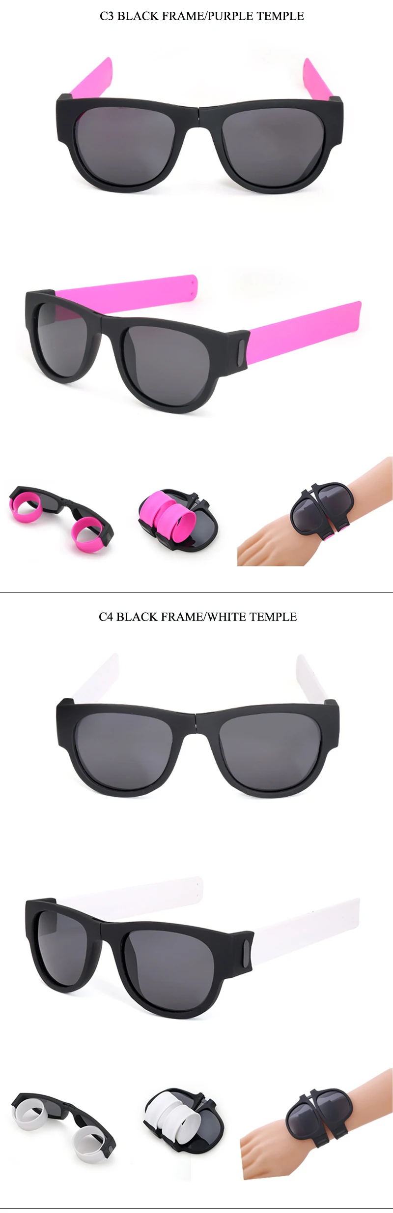 Складываемый браслет для женщин и мужчин, солнцезащитные очки, складные унисекс, поляризованные солнцезащитные очки, портативные пляжные солнцезащитные очки