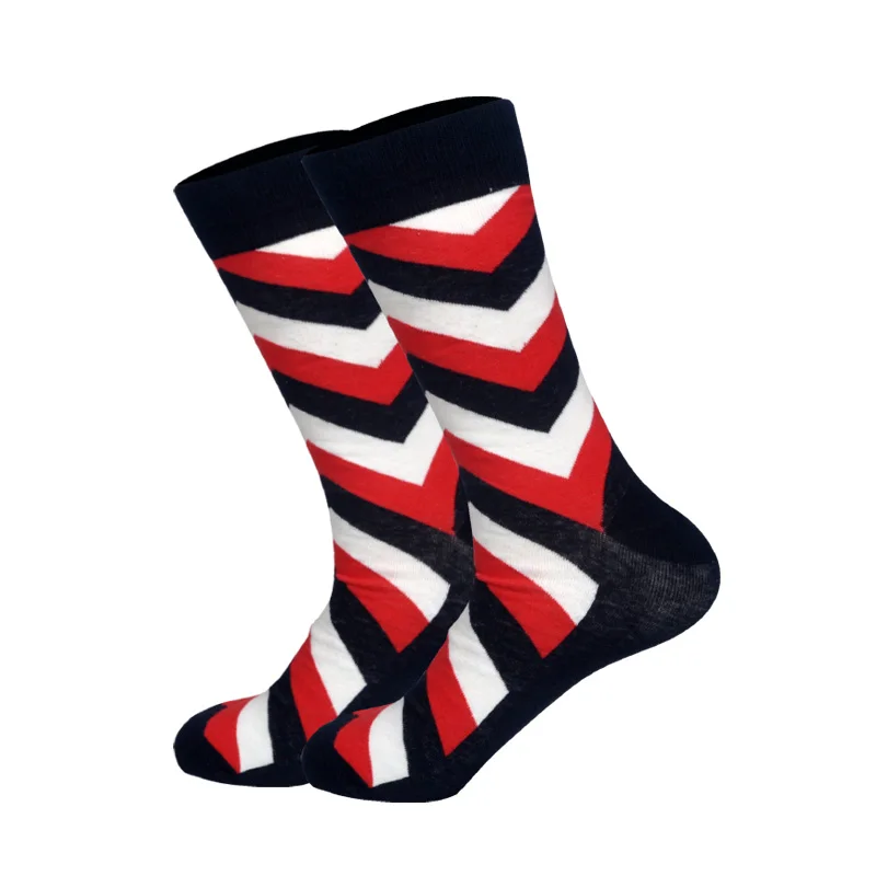 1 Pair Colorful Combed Cotton Socks Shark Skull Pattern Long Tube Happy Men Socks Novelty Skateboard Crew Casual Crazy Socks - Цвет: 23