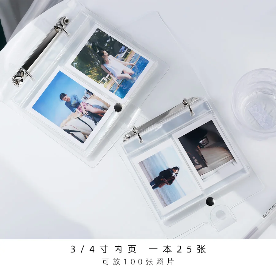 Yoofun 100/50 Taschen PVC Tragbare Fotoalbum Laser Farbe Album für Mini Instax & Name Karte Album Foto Buch Transparent – Detail 7