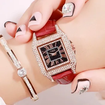 

Luxury Vintage Rome Women Watches Leather Diamond Quality Watches Ladies Fashion Luxury Classic Ladies Quartz Watch 2020 Woman