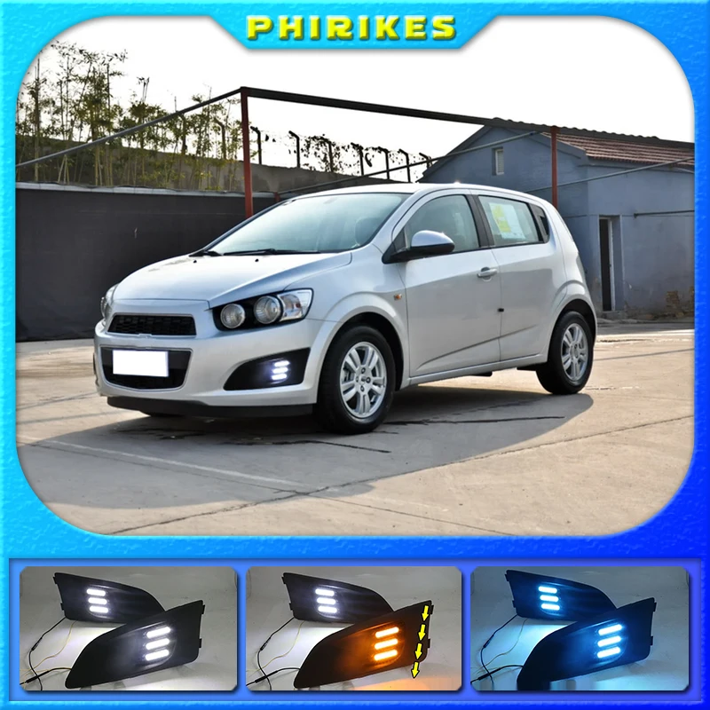 1 комплект для Chevrolet Chevy AVEO Sonic зубная щётка 2011 2012 2013 автомобиля светодиодный DRL