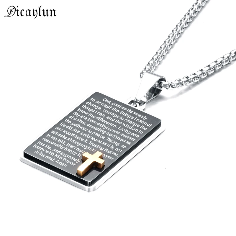 Вдохновляющие Библии цитаты ожерелье молитвенные лорды крест Черная