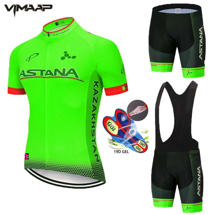

2021 Pro team ASTANA Bicycle Short Sleeve Mens Cycling Jersey Summer breathable MTB Cycling Clothing Sets Ropa Maillot Ciclismo