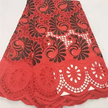 5 ярдов швейцарская кружевная ткань последняя Тяжелая вышитая бисером Африканская Хлопковая ткань швейцарская вуаль кружева популярный Дубай Стиль