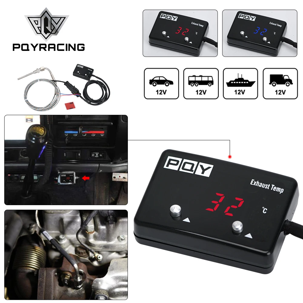 Digital Thermometer Digital Temperature Controller Car Gauge Exhaust Temperature Sensor Car Exhaust Temp Gauge for 4WD Hilux Patrol EGT