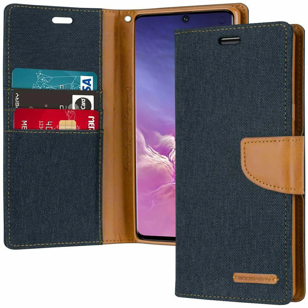 Меркурий Goospery холст Дневник Бумажник флип чехол для samsung Galaxy Note 9 10 note 10 plus