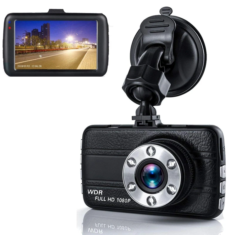 Dash Cam, Dashboard camera Full Hd 1080 P, 3,0 дюймовый экран Dvr Автомобильный видеорегистратор с углом обзора 170 градусов, g-сенсор