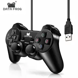 Вибрационный джойстик проводной USB ПК контроллер для PC ноутбук для WinXP/Win7/Win8/Win10 для Vista черный геймпад