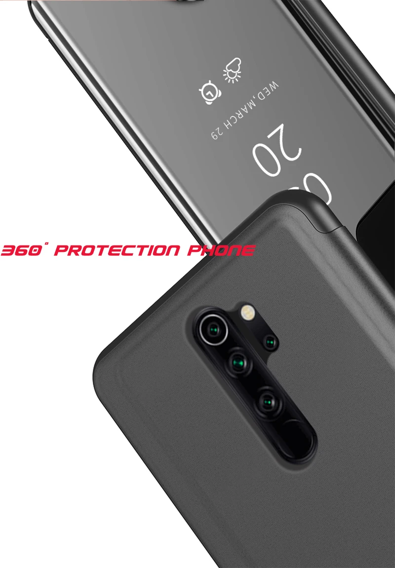 Smart Mirror Flip Protective Case For Xiaomi Redmi Mi Note 10 CC9e CC9 e 9t MI9 9se 8 F2 Pro Note 8 7 6 K20 pro 8t 8a 7a 6a Case case for xiaomi