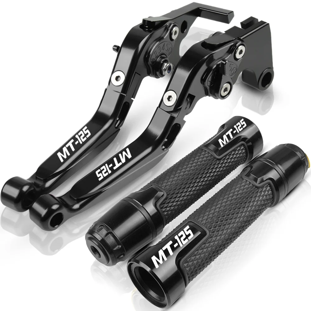 black2 Для YAMAHA MT125 MT 125 MT-125- мотоцикл Регулируемый складной тормоз рычаг сцепления ручка ручки конец - Цвет: black2