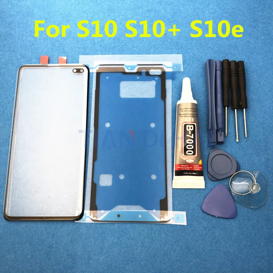 

Front Outer Glass Lens Cover replacement For Samsung Galaxy S10 Plus S10+ S10 S10e G9750 G9730 G970 LCD glass & B-7000 Glue Tool
