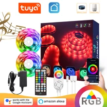 

2022 Christmas Decoration Tuya Smart Lights Wedding Party 5050 RBG 12V LED Light Bar WiFi Remote Control Music Festoon Light