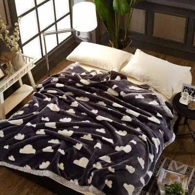 Super Soft Winter Raschel Blankets Double Layer Faux Fur Mink Throw Thicken Fluffy Fleece Bedspread Weighted Blankets For Beds